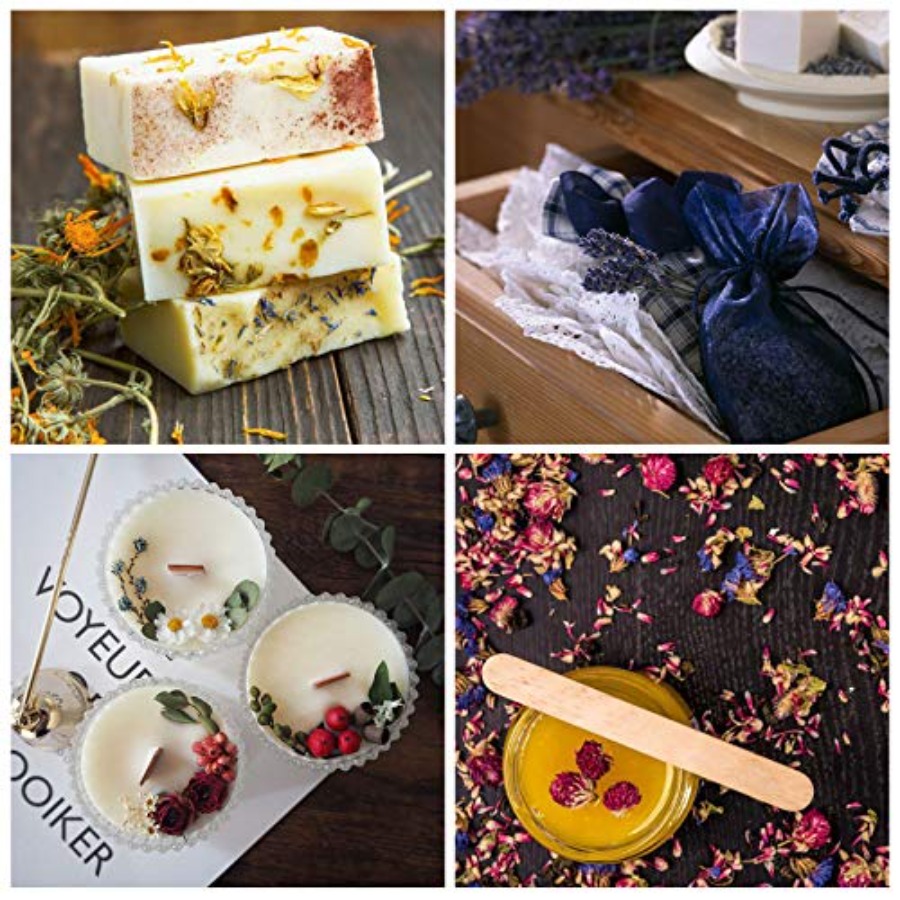 9 Bags Dried Flowers, 100% Nat - Soap Making Diy Kit 评论和价格
