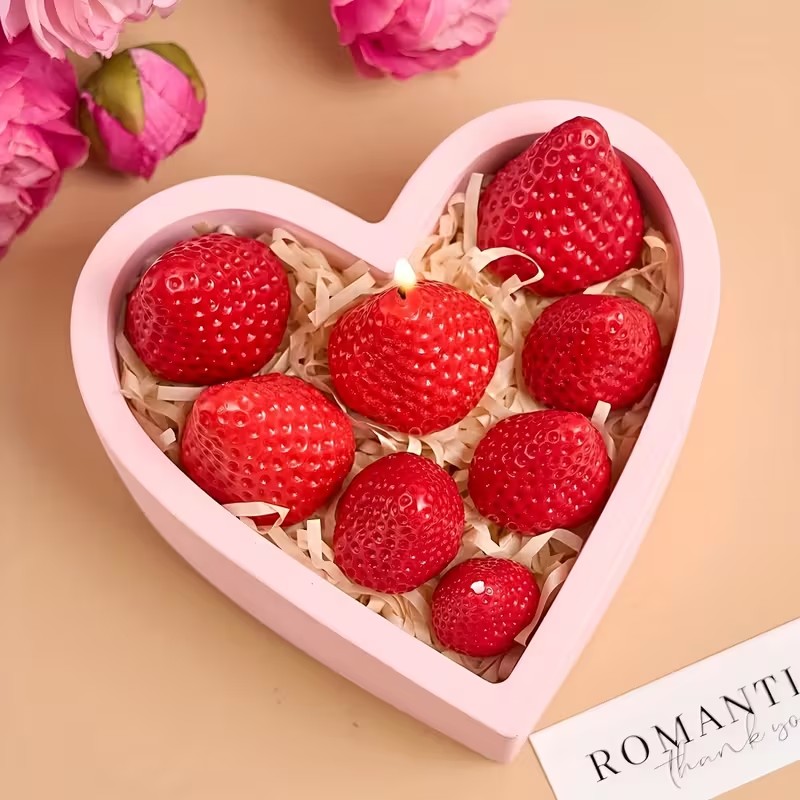 Strawberry Silicone Candle Mol - Soap Making Gifts 评论和价格