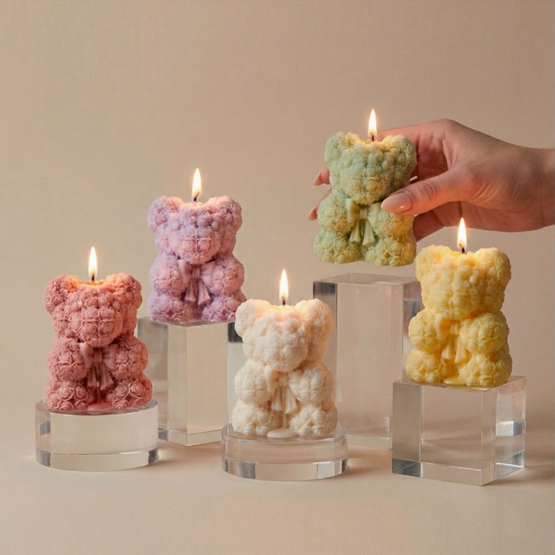 Rose Bow Bear Candle Silicone  - Soap Making Gifts 评论和价格