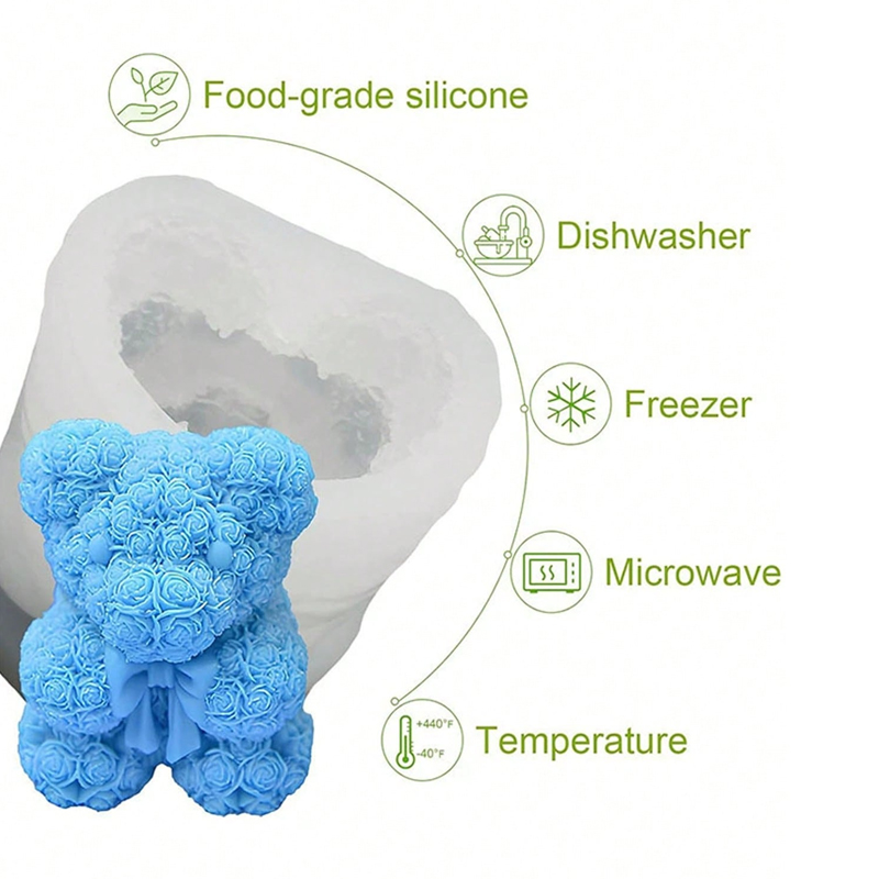 Rose Bow Bear Candle Silicone  - Soap Making Gifts 评论和价格