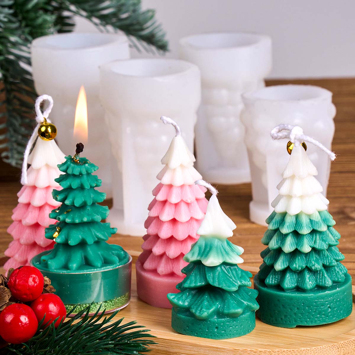 3D Christmas Tree Silicone Can - Soap Making Gifts 评论和价格